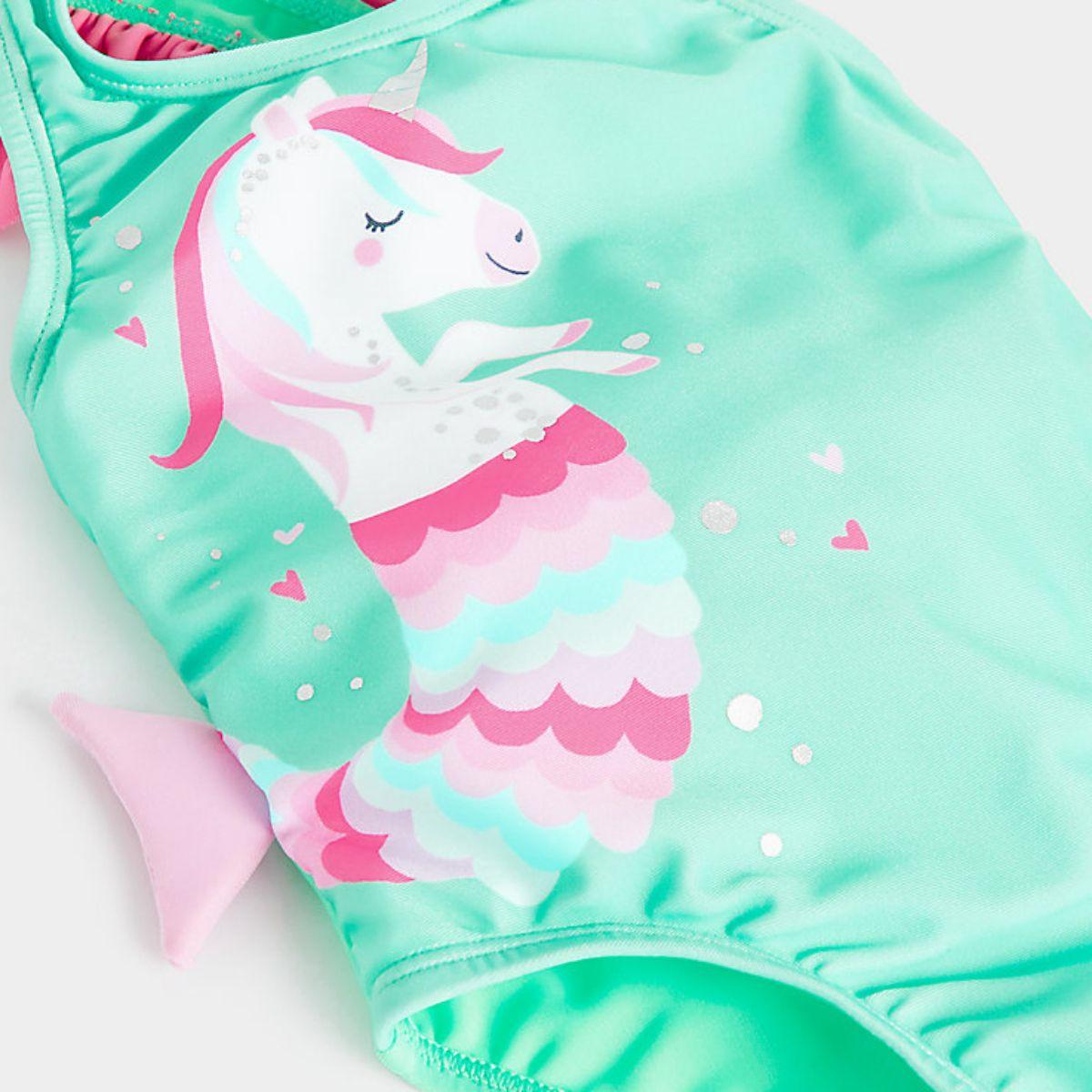 Mothercare Baby Girl Swimwear Turquoise Mermicorn Swimsuit